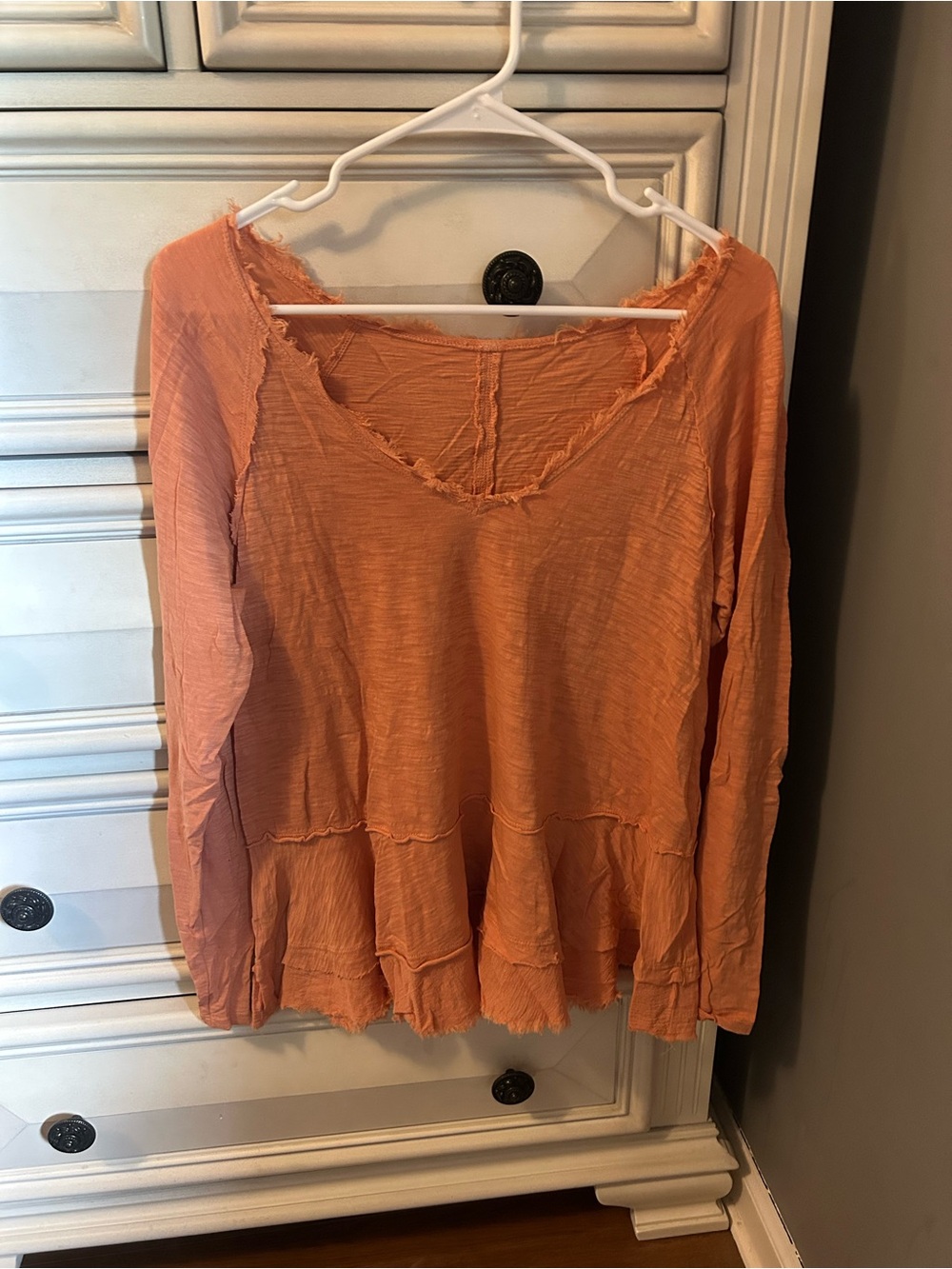 Altar'd State Peach Long-Sleeve Peplum Tunic